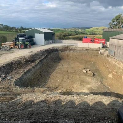 50Ft x 100Ft x 15Ft Slurry Pit For Farmer in Tregaron